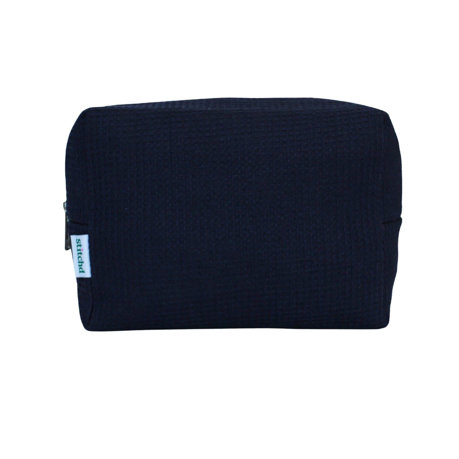 The Classic Navy Blue Waffle Pouch